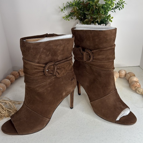Vince Camuto Women's Antaya Open Toe Bootie Ankle Boot Sz 9.5 Mink - Picture 8 of 11